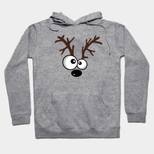 Big Eyes Black Nose Reindeer Hoodie